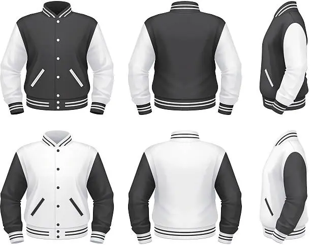 Vector illustration of classic varsity jacket.
